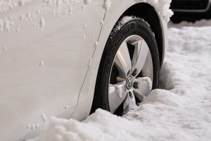 car stuck in snow